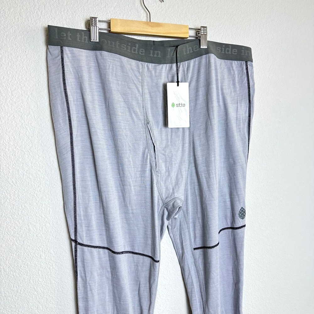 Stio Mens Basis Peakwool Lightweight Tight Alloy Heather XXL Merino Base Layer